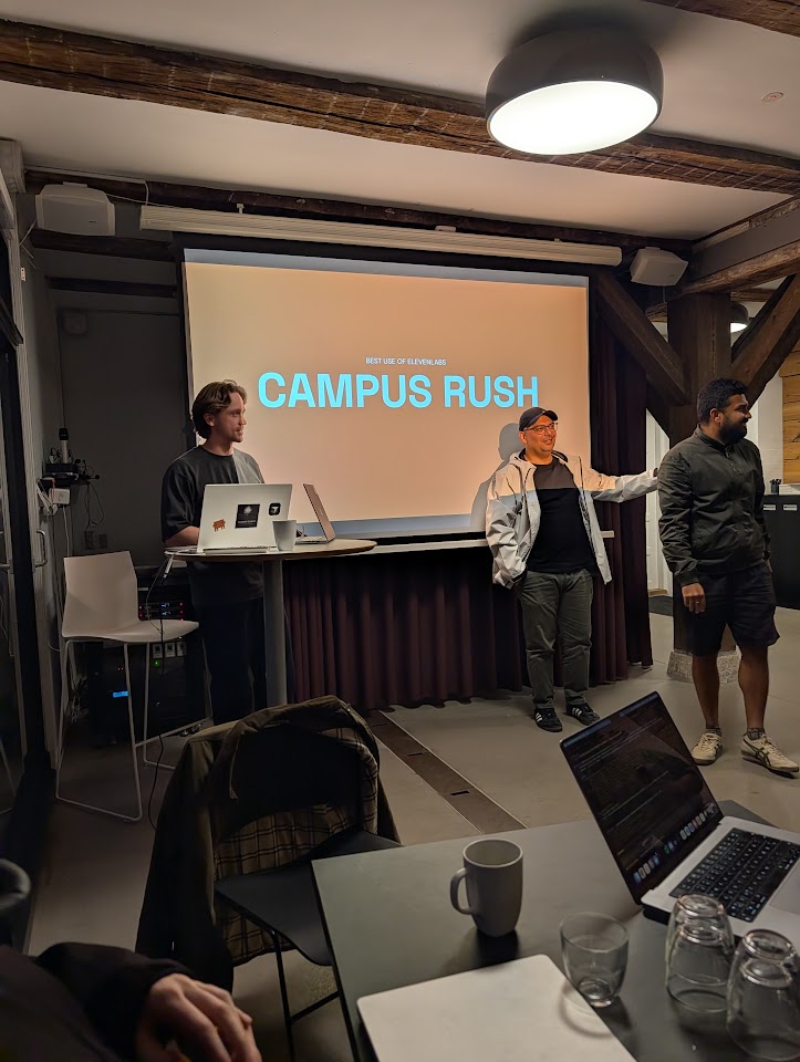 Campus Rush presentado en el hackathon de Copenhague.